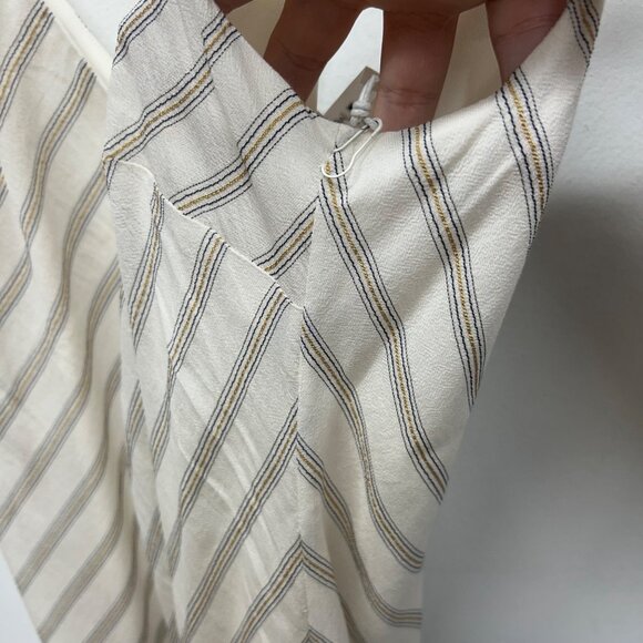 NWT FRAME Striped Bias Cami Slip Dress off white multi medium - Picture 7 of 13